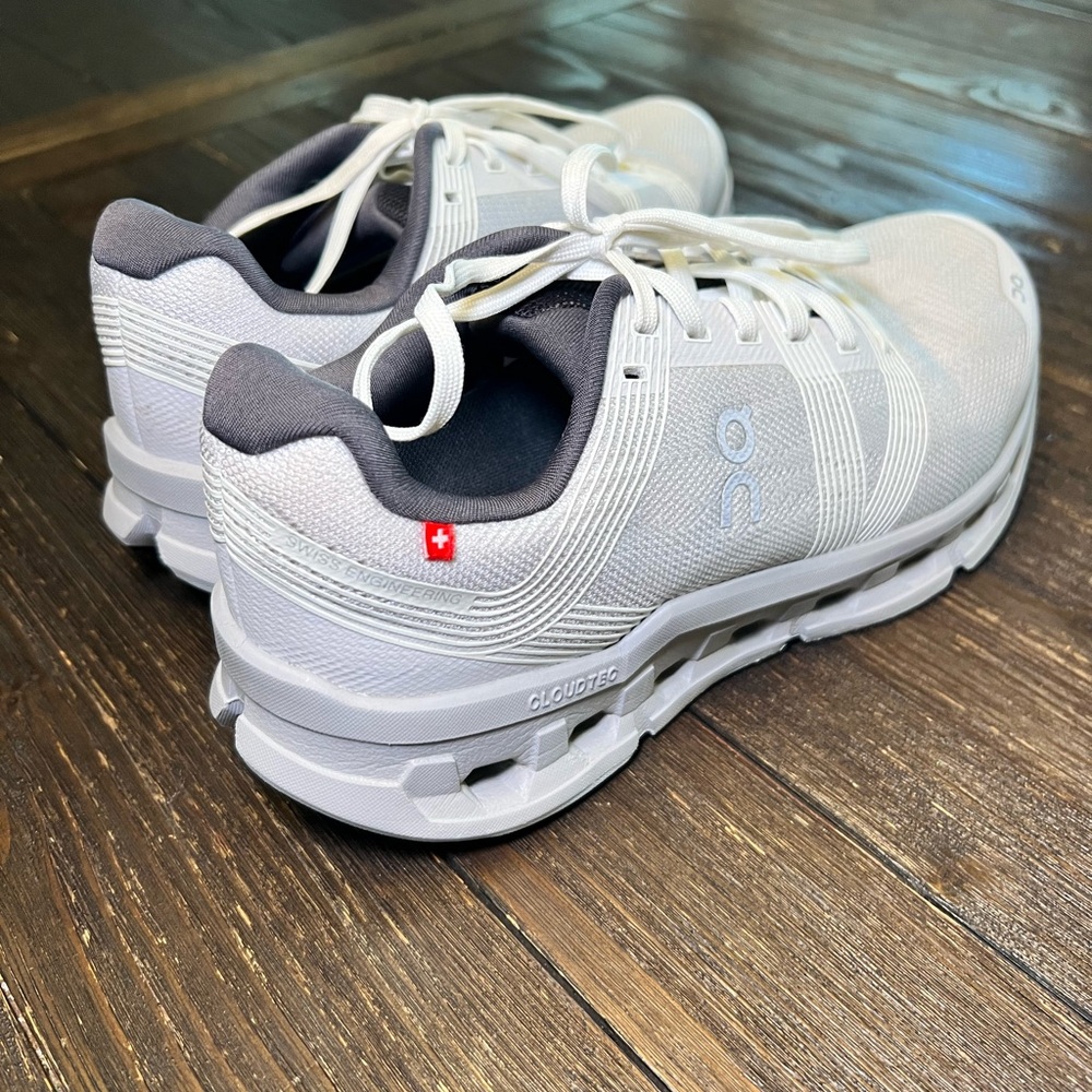 On Cloud Running White and Gray Sneakers